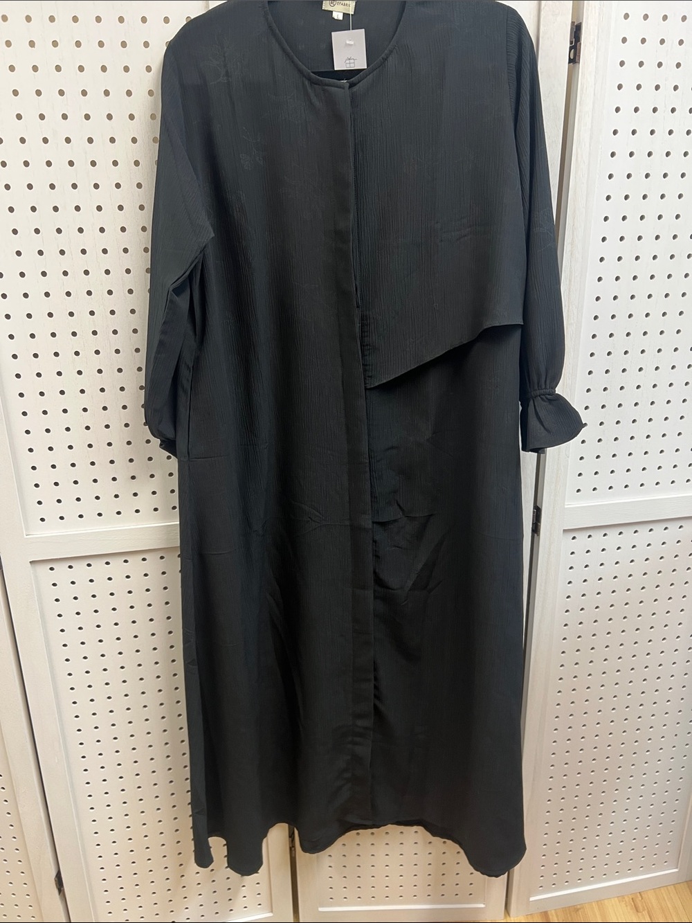 Black Long Sleeve Layered Maxi Dress - Women
